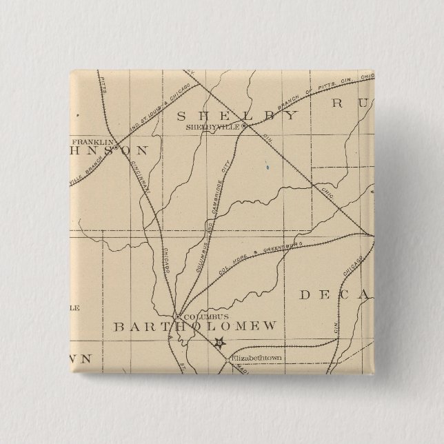 Badge Carré 5 Cm 15 Centre de la population (Devant)