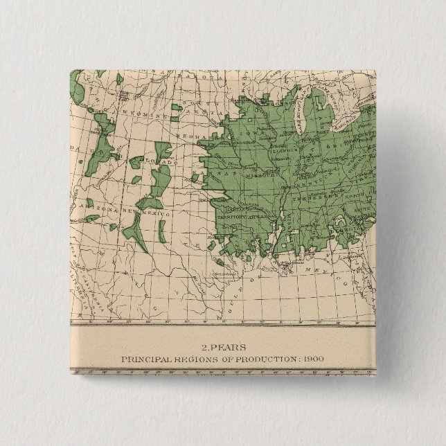 Badge Carré 5 Cm 174 Pommes, poires, régions principales (Devant)