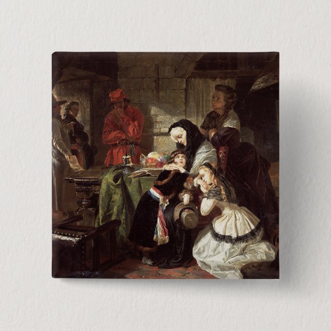 Badge Carré 5 Cm 1753-93) finales de Marie-Antoinette (adieu vers (Devant)