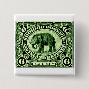 Badge Carré 5 Cm 1895 Indian Princely States Elephant