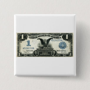 Badge Carré 5 Cm 1899 Certificat d'argent américain d'un dollar