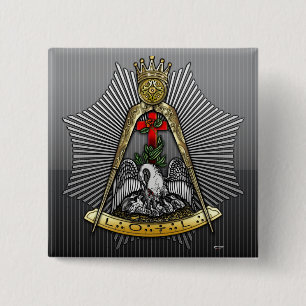 Badge Carré 5 Cm 18ème Degré : Chevalier de la Croix Rose
