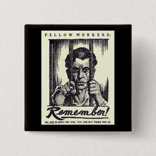 Badge Carré 5 Cm 1917 camarades de travail se rappellent !