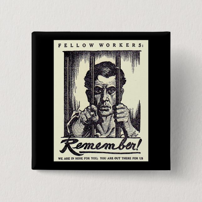 Badge Carré 5 Cm 1917 Fellow Workers Rappelez-vous ! (Devant)