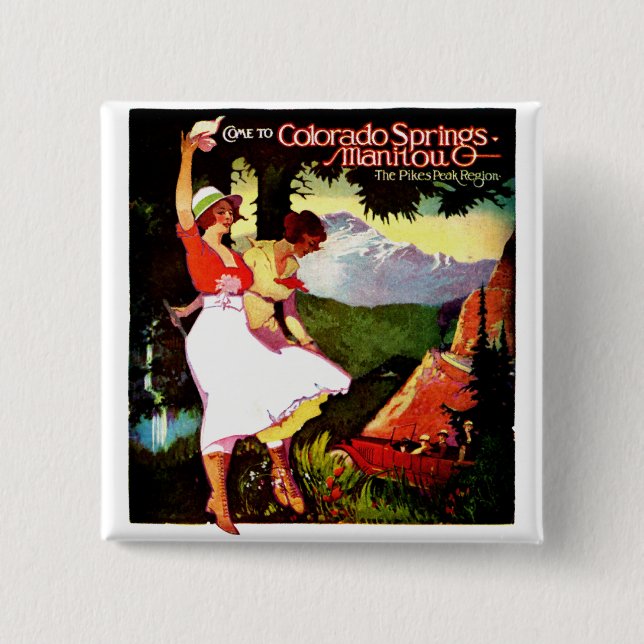 Badge Carré 5 Cm 1919 brochets font une pointe l'affiche du (Devant)