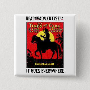 Badge Carré 5 Cm 1920 Le Times de Cuba