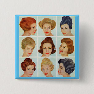 Badge Carré 5 Cm 1960 s hairstyles grid