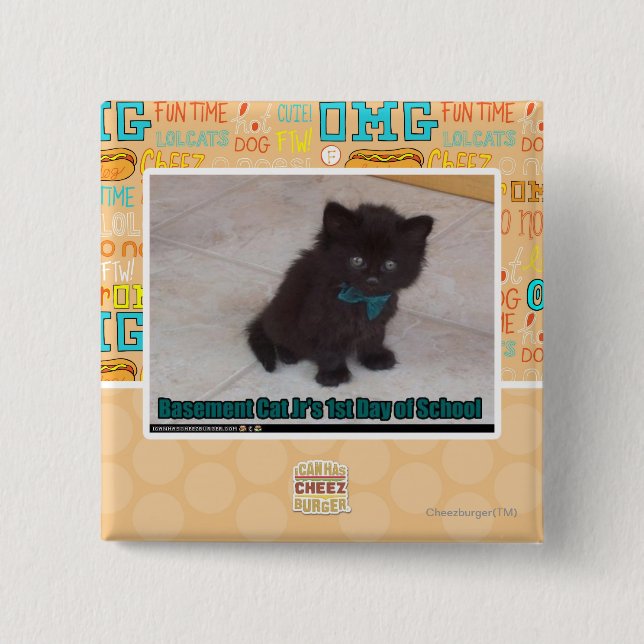 Badge Carré 5 Cm 1er jour de l'école (Devant)