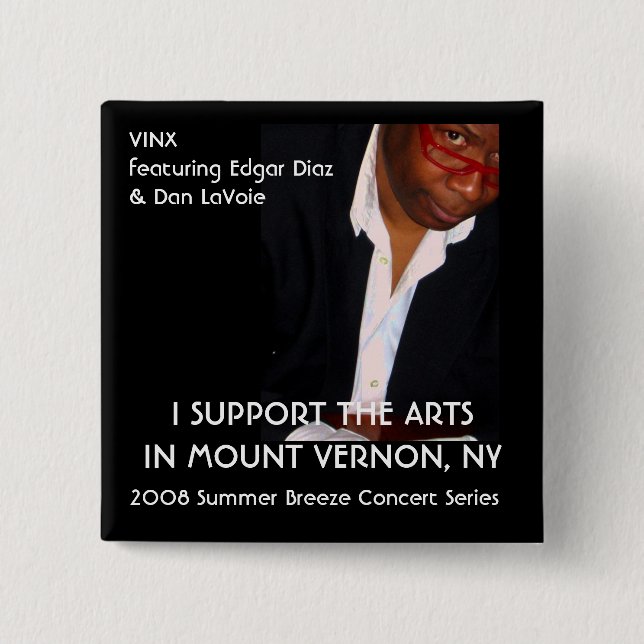 Badge Carré 5 Cm 2008 séries de concert de brise d'été (Devant)