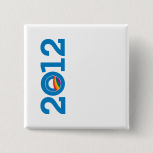 BADGE CARRÉ 5 CM 2012 FIERTÉ OBAMA
