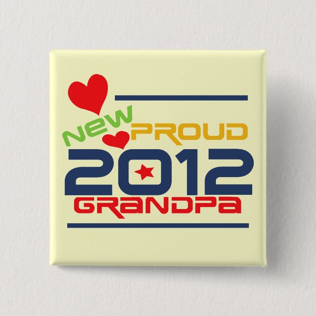 Badge Carré 5 Cm 2012 T-shirts et cadeaux fiers de grand-papa (Devant)