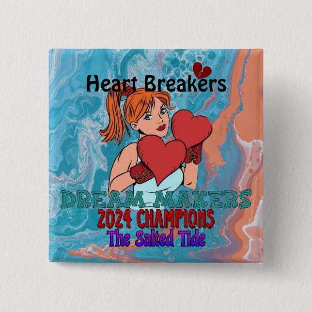 Badge Carré 5 Cm 2024 Pour l'amour du déplacement du bouton de cham (Devant)