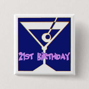 Badge Carré 5 Cm 21èmes cadeaux d'anniversaire de Martini