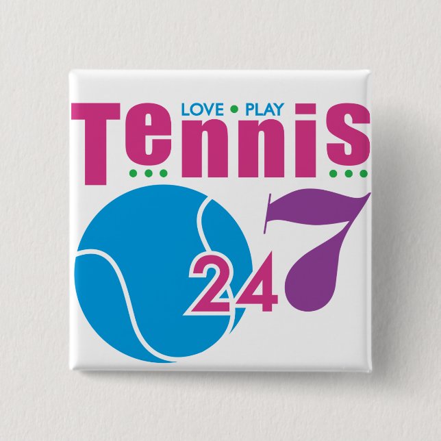 Badge Carré 5 Cm 24/7 tennis (Devant)