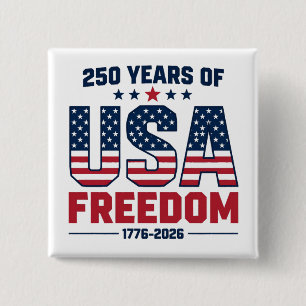 Badge Carré 5 Cm 250 Ans De Liberté USA 1776 2026 Patriotique