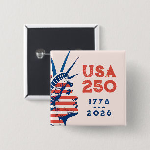 Badge Carré 5 Cm 250e anniversaire USA 2026 Statue de la Liberté