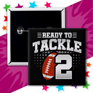 Badge Carré 5 Cm 2 ans Tackball Party Enfants 2e anniversaire