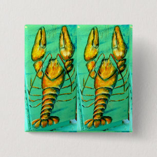 Badge Carré 5 Cm 2 carré vert homard