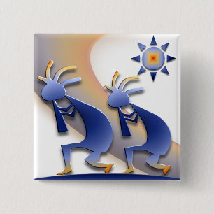 Badge Carré 5 Cm 2 Kokopelli #128