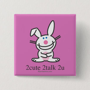 Badge Carré 5 Cm 2cute 2talk 2u