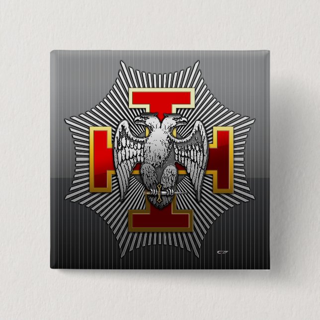 Badge Carré 5 Cm 30ème Degré : Knight Kadosh (Devant)