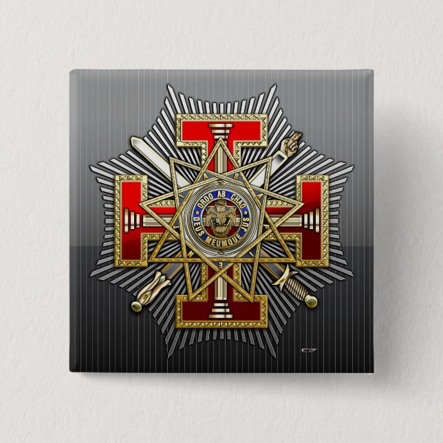 Badge Carré 5 Cm 33e degré : Grand inspecteur général souverain (Devant)