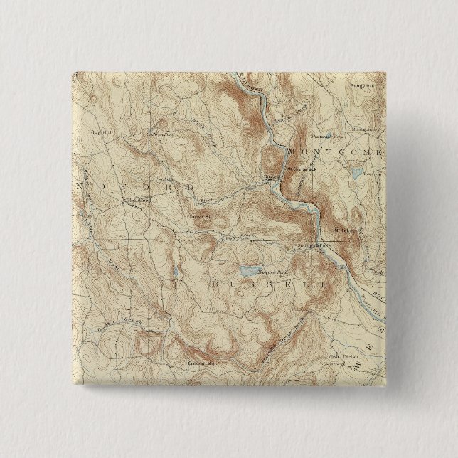 Badge Carré 5 Cm 3 Feuille Granville (Devant)