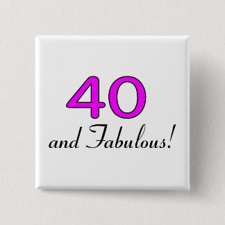 Badge Carré 5 Cm 40 et rose fabuleux