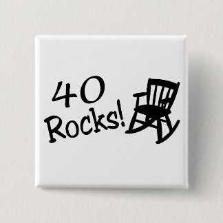 Badge Carré 5 Cm 40 roches (chaise de basculage noire)