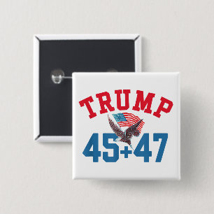 Badge Carré 5 Cm 45 47 Trump 2024 Président Aigle Patriotique USA 4