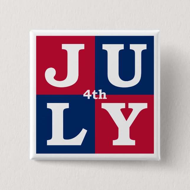 Badge Carré 5 Cm 4 juillet (Devant)