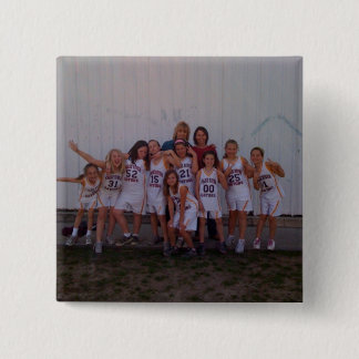 Badge Carré 5 Cm 4ème Bouton de basket-ball de filles de catégorie