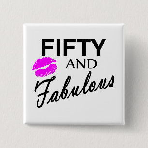 Badge Carré 5 Cm 50 et fabuleux