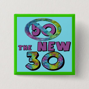 Badge Carré 5 Cm 50 le nouveau bouton de faveur de 30 anniversaires