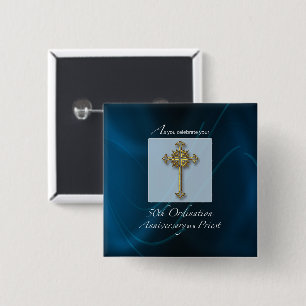 Badge Carré 5 Cm 50e anniversaire de l'ordination des prêtres