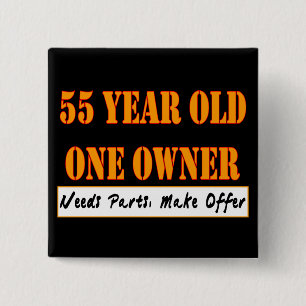 Badge Carré 5 Cm 55 ans, un propriétaire - les pièces des besoins