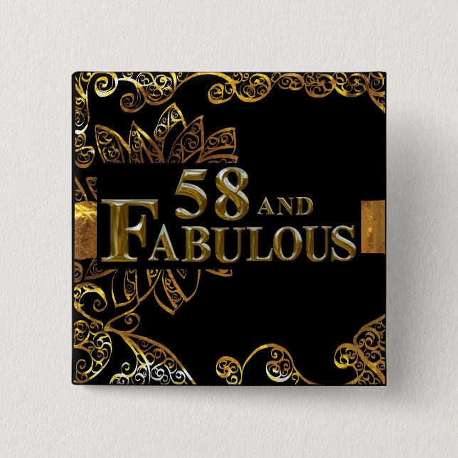 Badge Carré 5 Cm 58e anniversaire  (Devant)