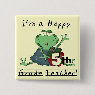 Badge Carré 5 Cm 5èmes T-shirts et cadeaux de houblon de professeu