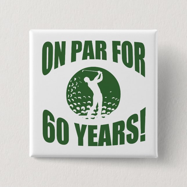 Badge Carré 5 Cm 60e anniversaire de Golfer (Devant)