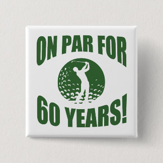 Badge Carré 5 Cm 60e anniversaire de Golfer