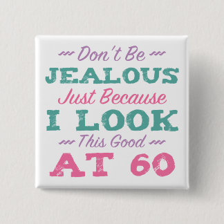 Badge Carré 5 Cm 60e anniversaire pour les femmes