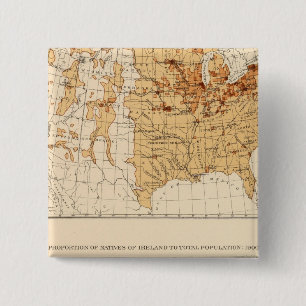 Badge Carré 5 Cm 66 Natives Irlande 1900