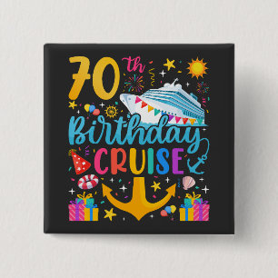 Badge Carré 5 Cm 70e anniversaire Croisière B-Day Carré de fête