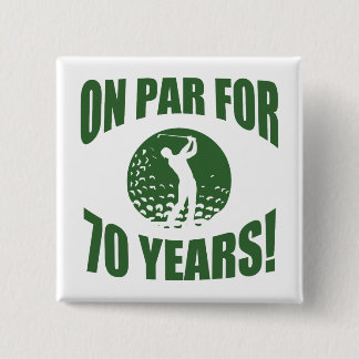 Badge Carré 5 Cm 70e anniversaire de Golfer