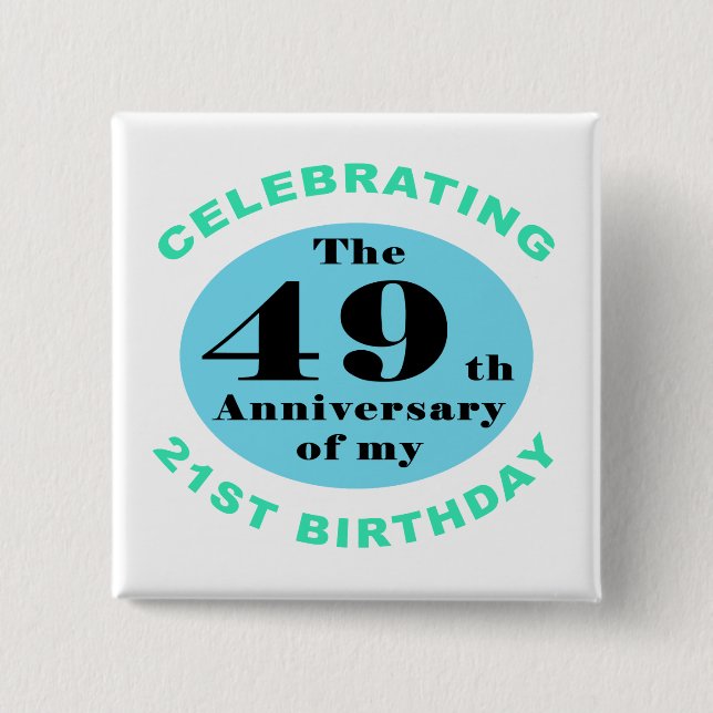 Badge Carré 5 Cm 70e Humour d'anniversaire (Devant)