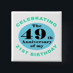 Badge Carré 5 Cm 70e Humour d'anniversaire<br><div class="desc">Une idée-cadeau hilarante de gag d'anniversaire qui célèbre l'anniversaire de la jeunesse.</div>