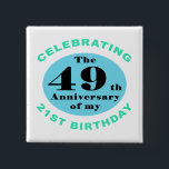 Badge Carré 5 Cm 70e Humour d'anniversaire<br><div class="desc">Une idée-cadeau hilarante de gag d'anniversaire qui célèbre l'anniversaire de la jeunesse.</div>