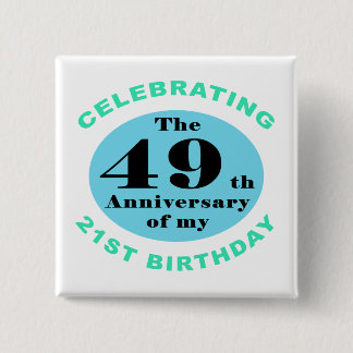 Badge Carré 5 Cm 70e Humour d'anniversaire