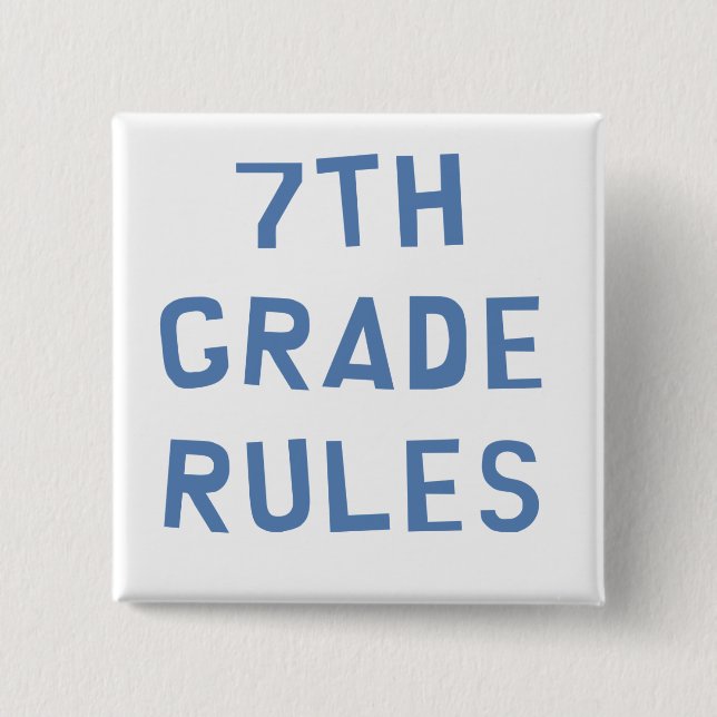 Badge Carré 5 Cm 7ème Règles de catégorie (Devant)