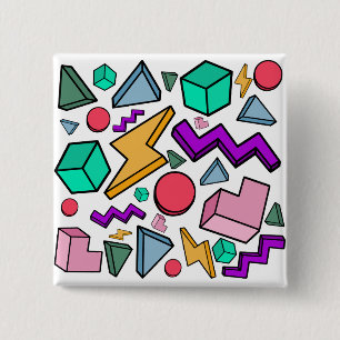 Badge Carré 5 Cm 80s esthétique Vintage rétro